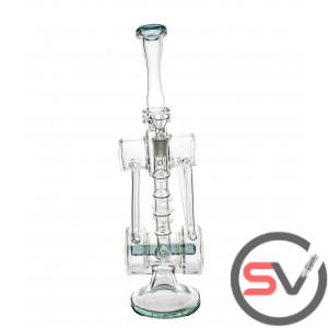 DOUBLE WHEEL PILL PERCULATOR WATER PIPE 16inch